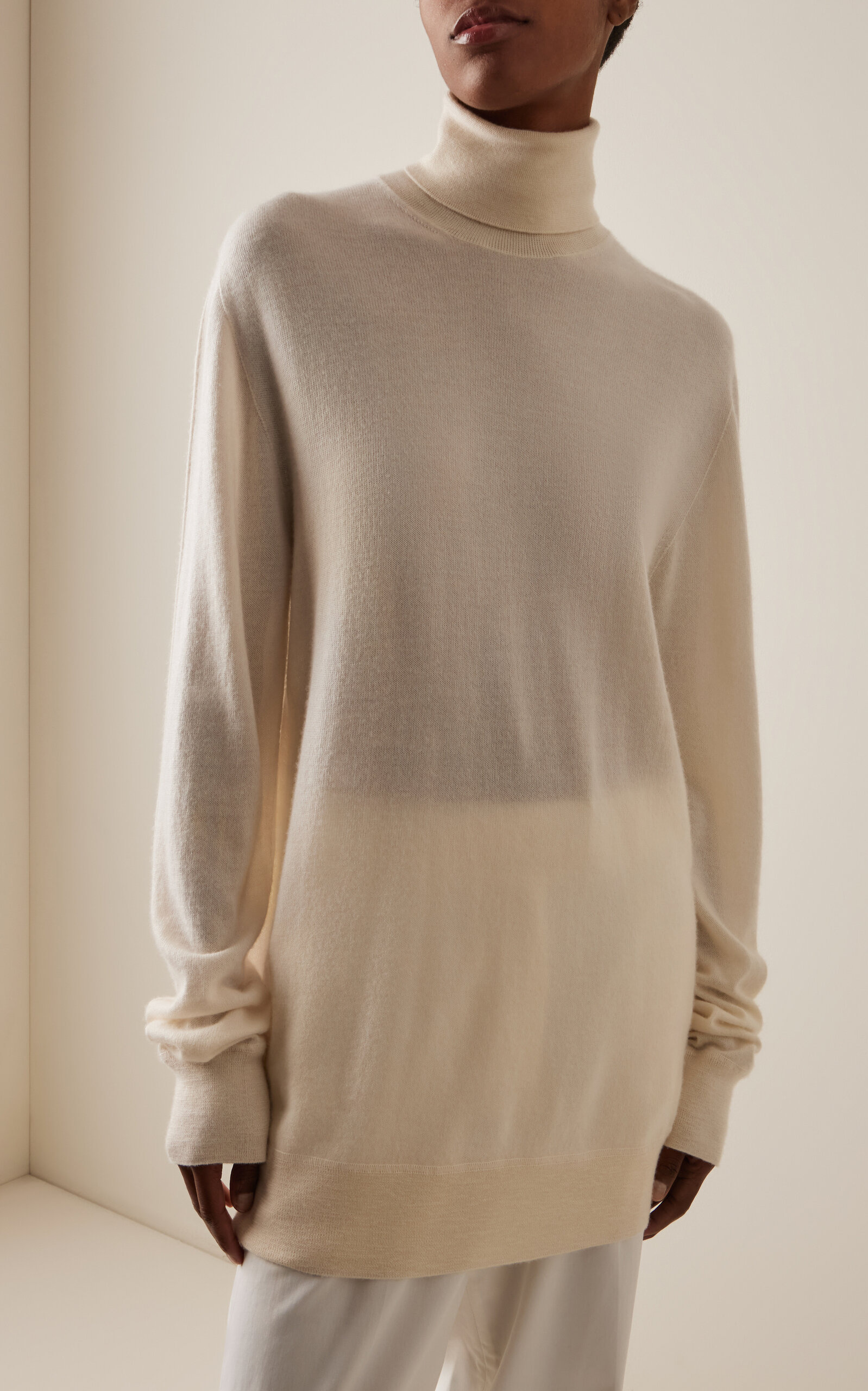 Lizzy Fine-Knit Cashmere Sweater ivory - 2