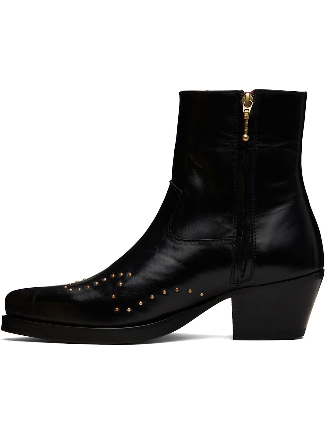 Black Studded Western Boots - 3