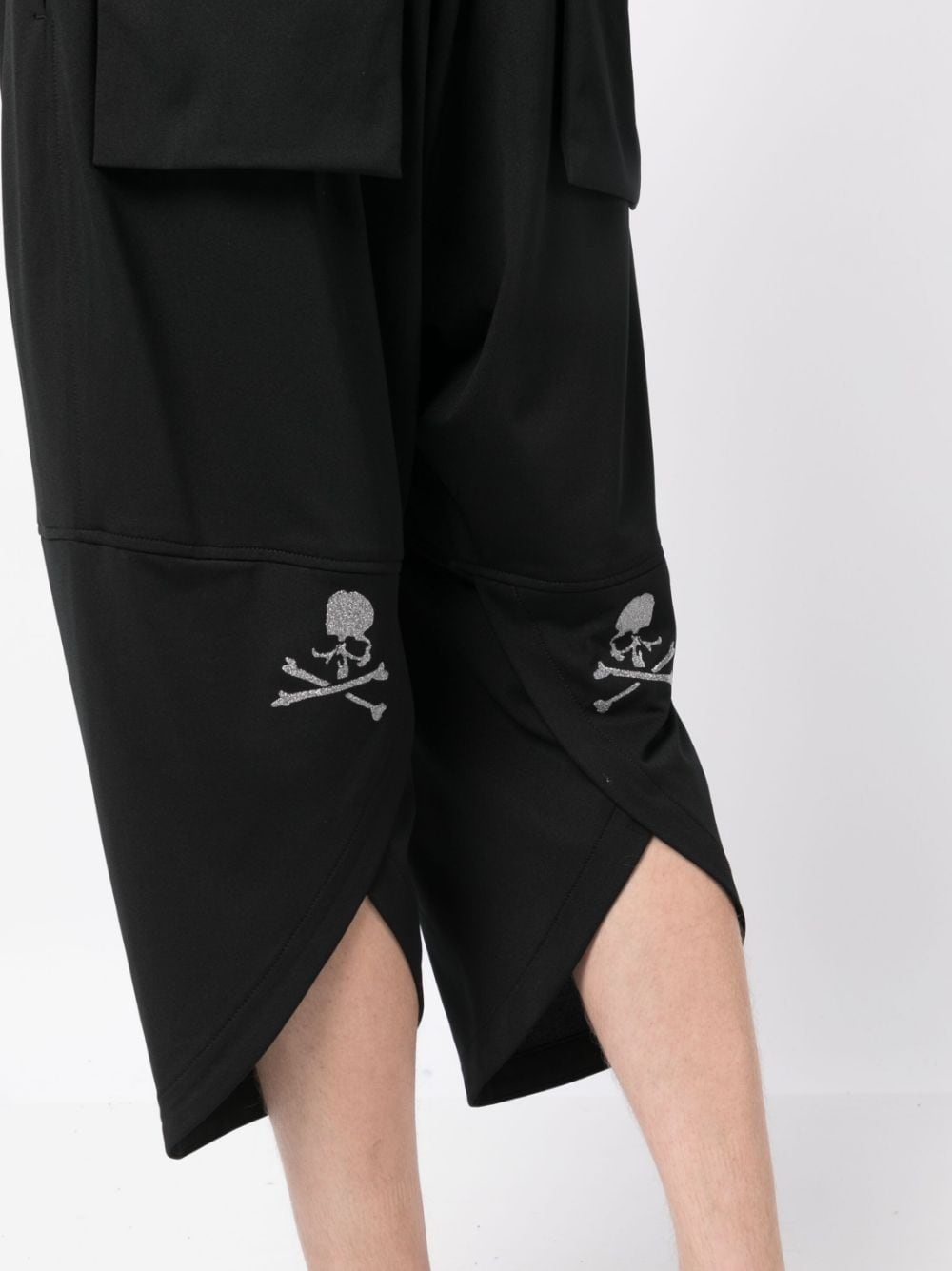 skull-print drawstring cropped trousers - 5