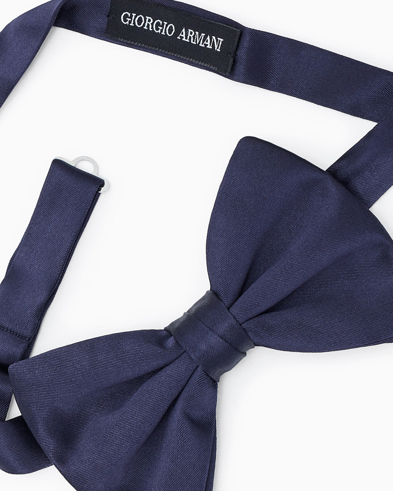 GIORGIO ARMANI Large, pure silk knotted bow tie outlook