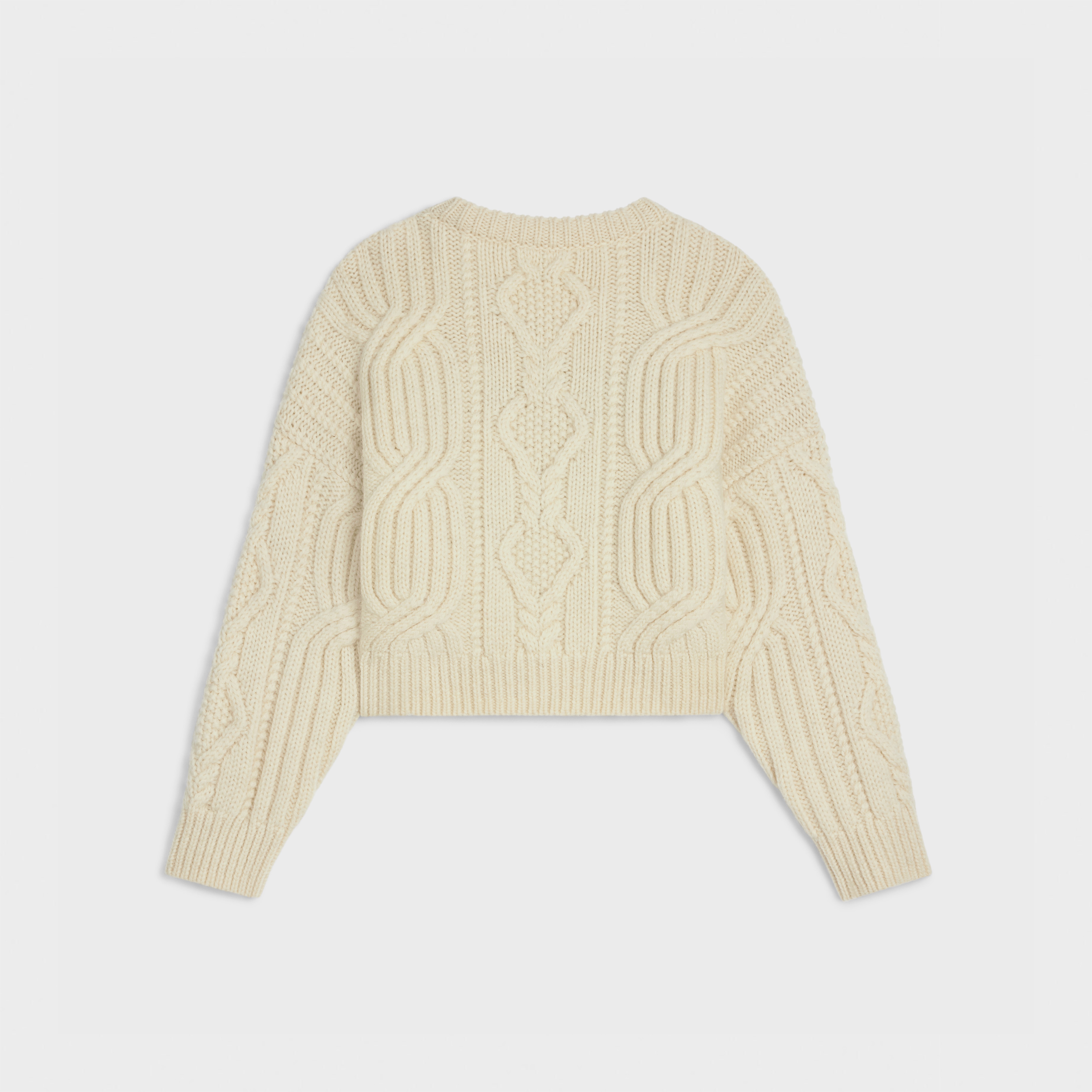 triomphe crew neck sweater in aran wool - 2