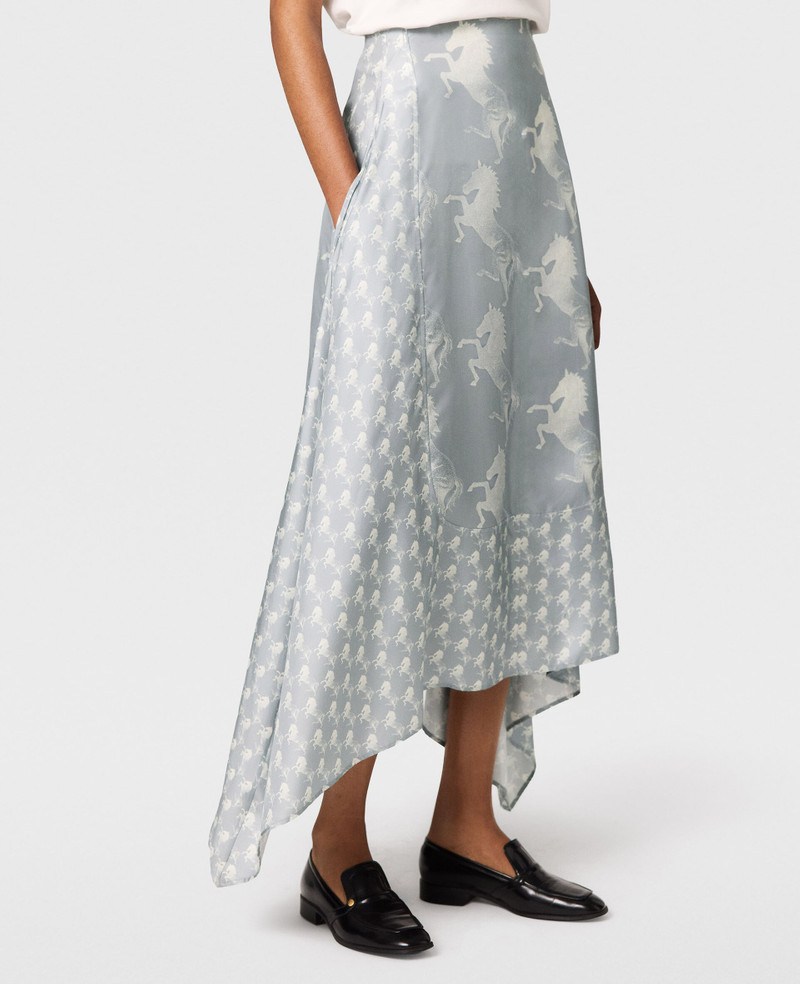 Horse Print Silk Midi Skirt 5