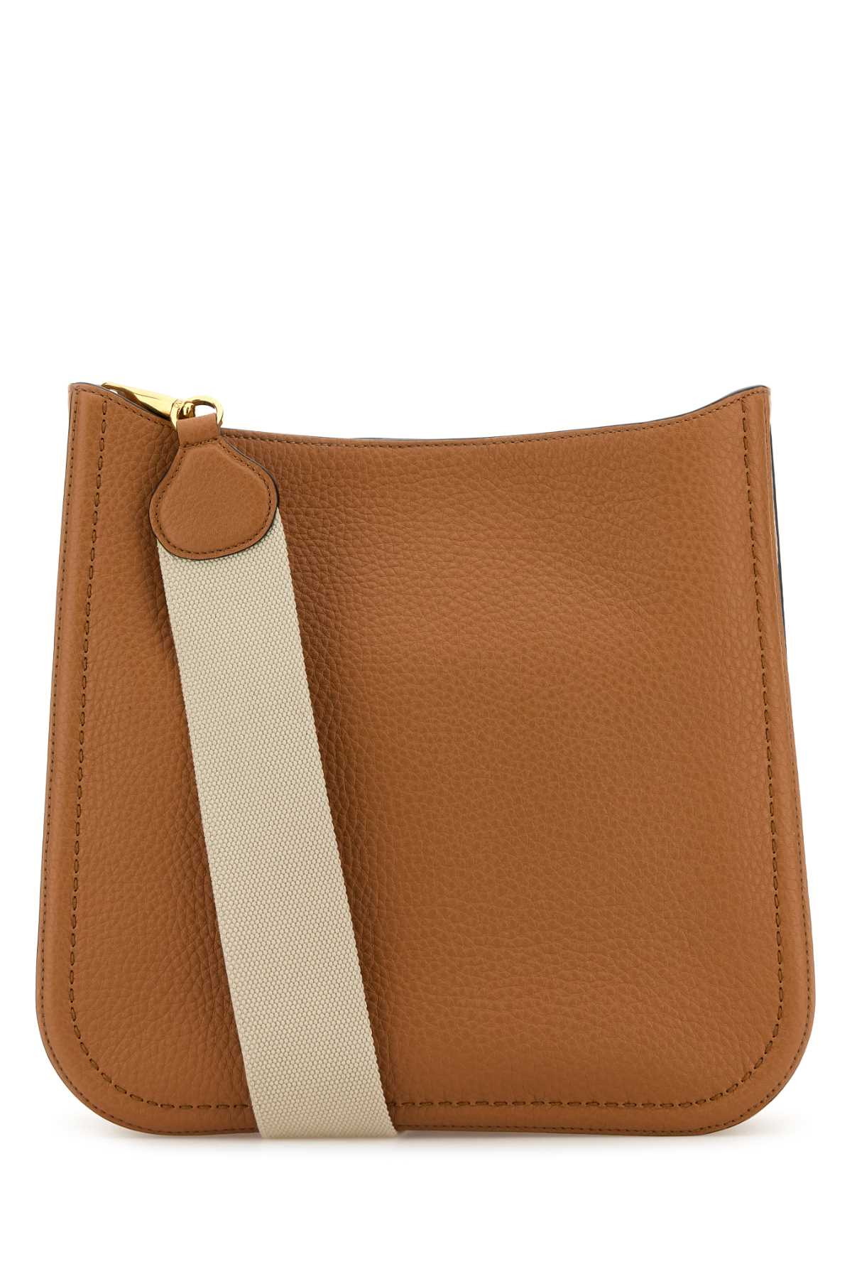 Valentino Garavani Women Camel Leather Alltime Shoulder Bag - 3