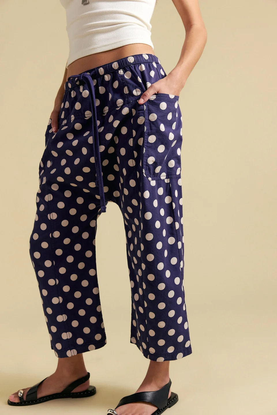 Need You Now Printed Cotton-Poplin Harem Pants - 1