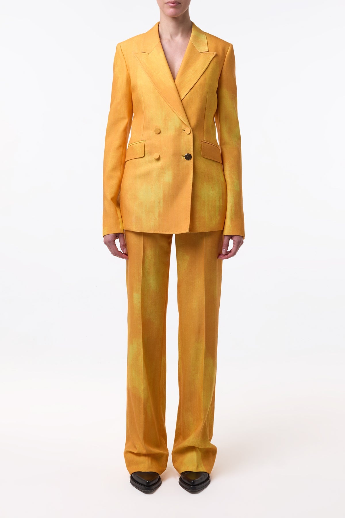 Angela Blazer in Cadmium Yellow Virgin Wool - 3
