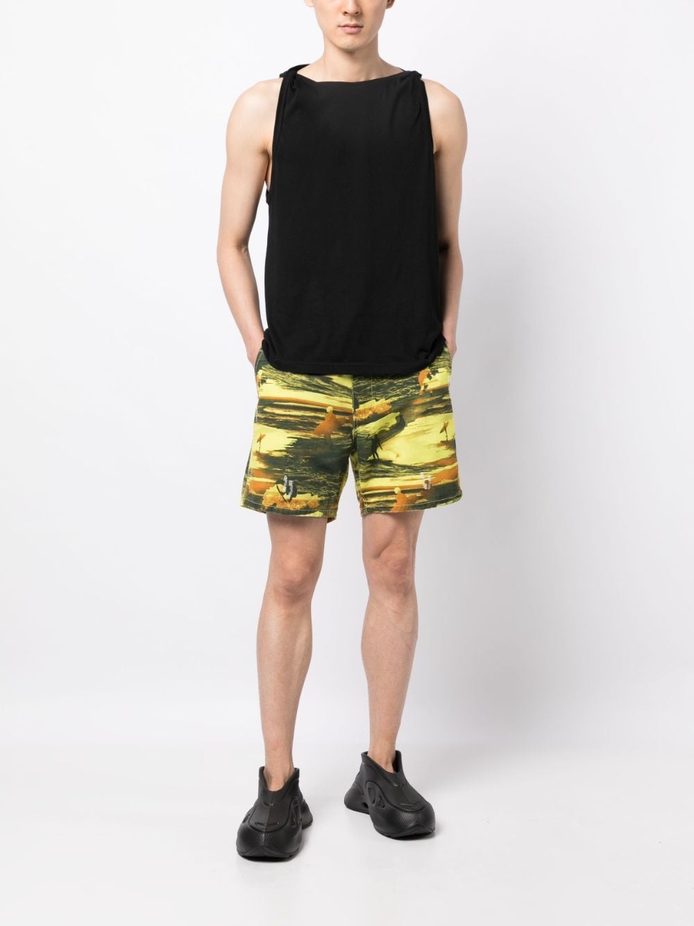 graphic-print cotton shorts - 2