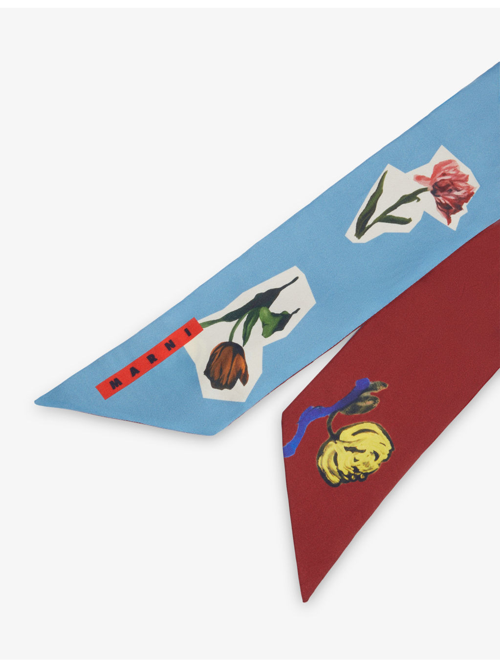 Floral Collage-Print Silk Scarf - 2