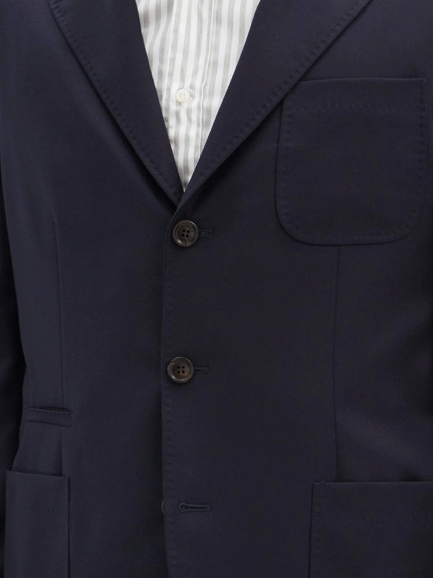 Single-breasted wool-twill suit - 4