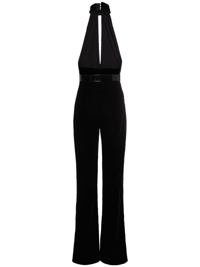 Stretch velvet jumpsuit - 2