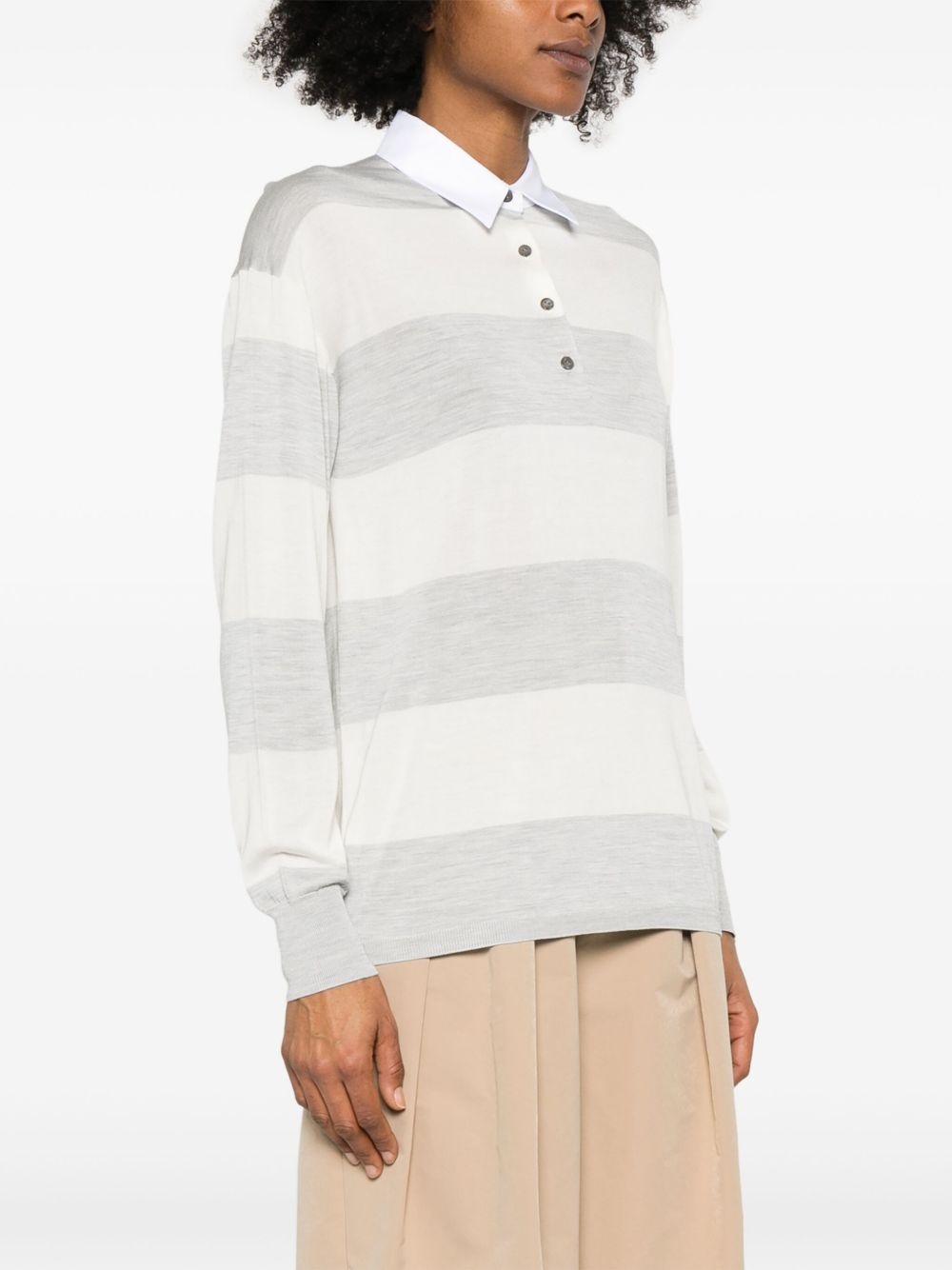 striped polo top - 3