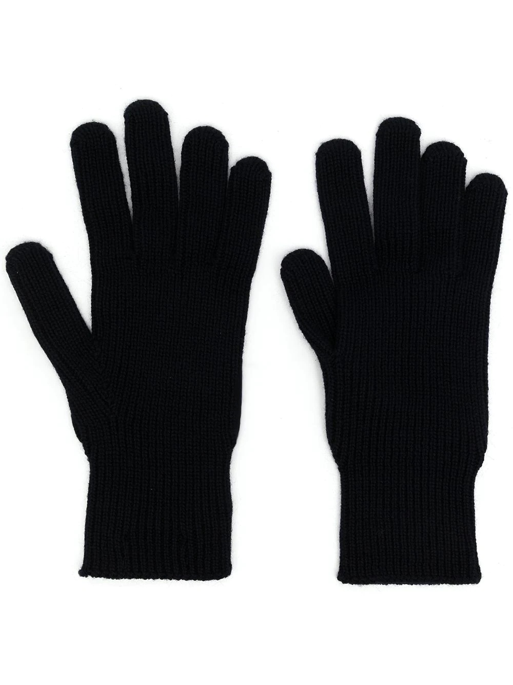 logo-patch wool gloves - 1