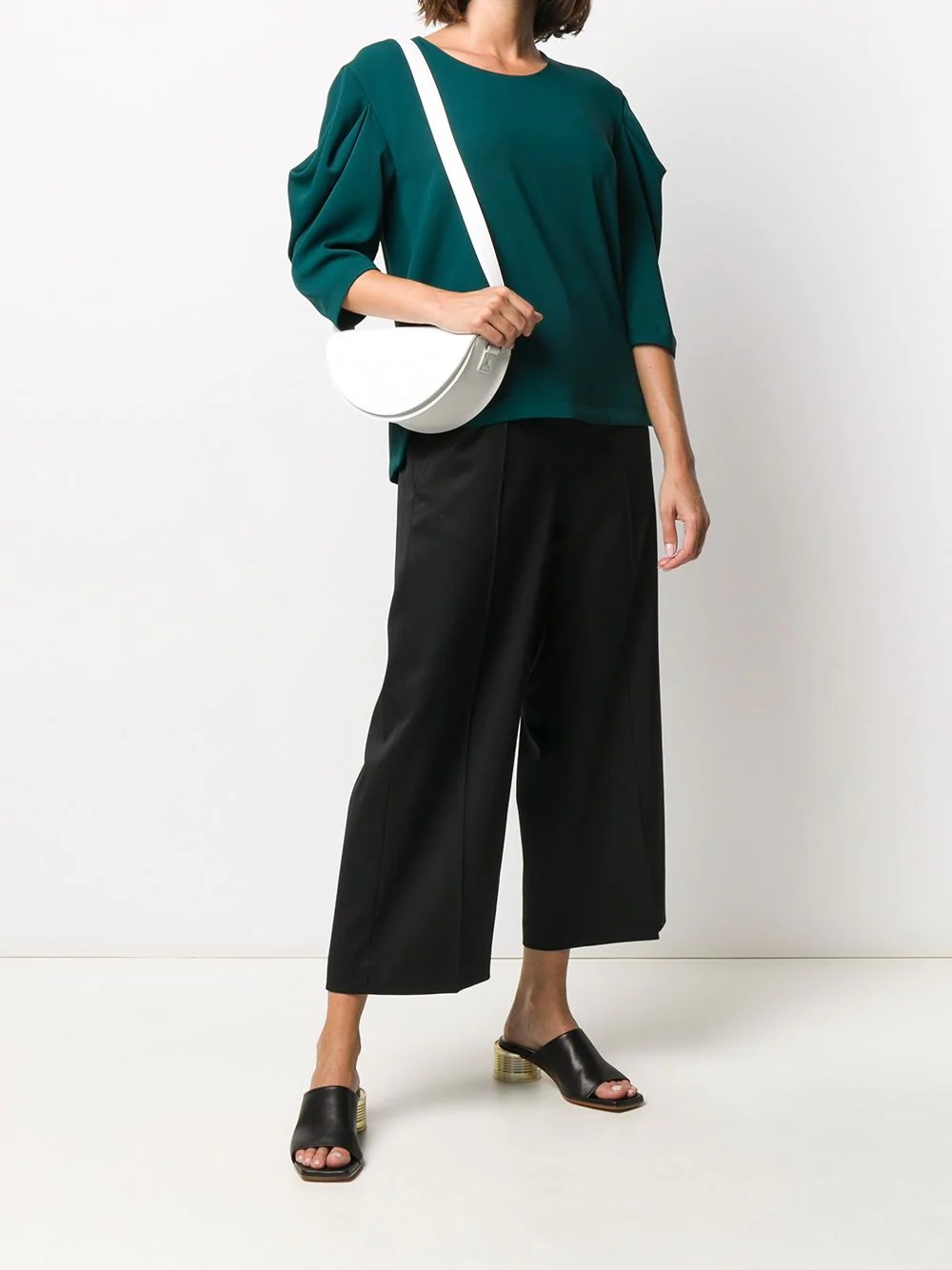 cropped wide-leg trousers - 2