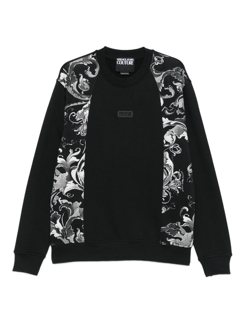 Baroque-print panel sweatshirt 1