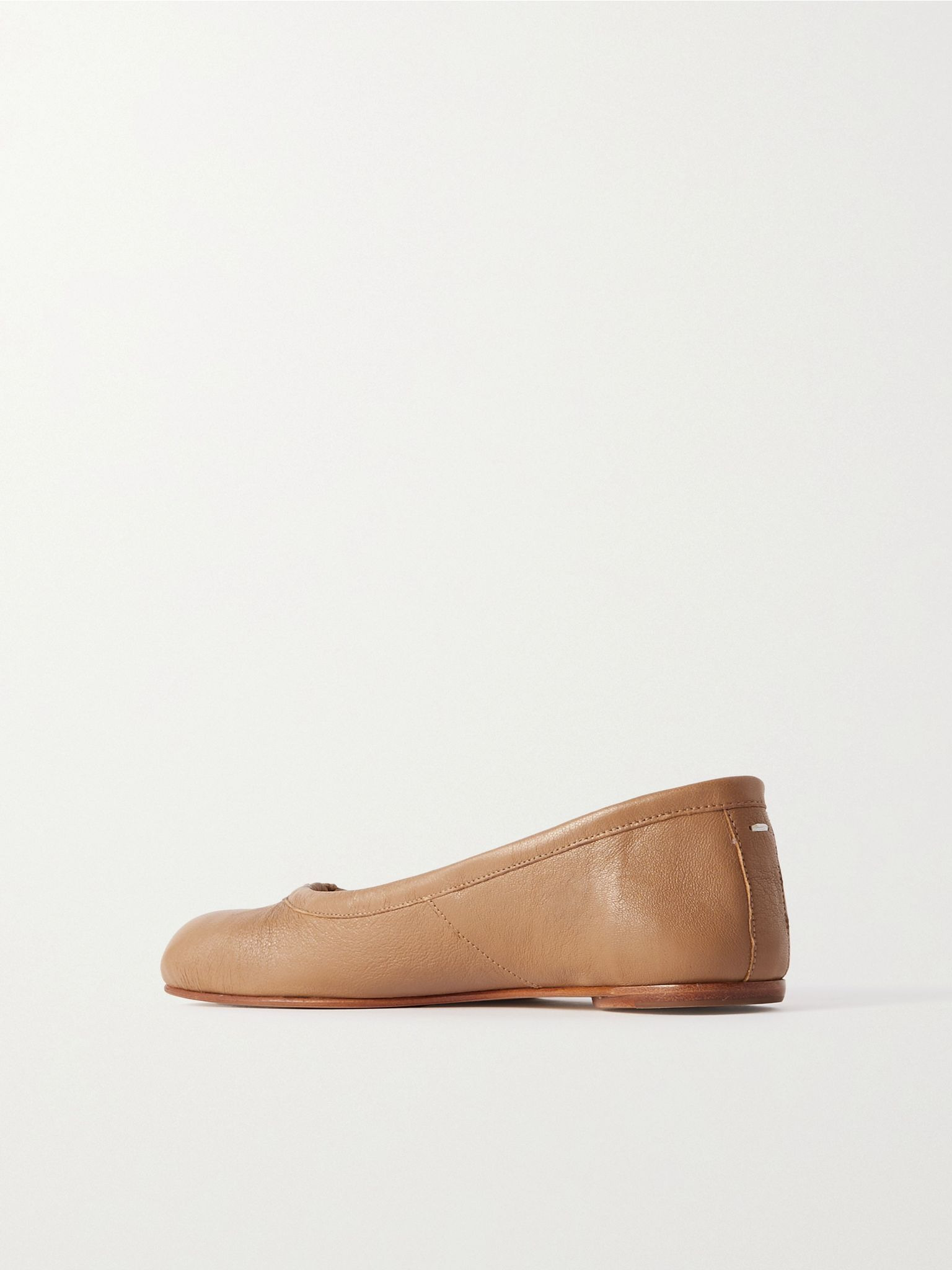Tabi split-toe leather ballet flats Beige - 3