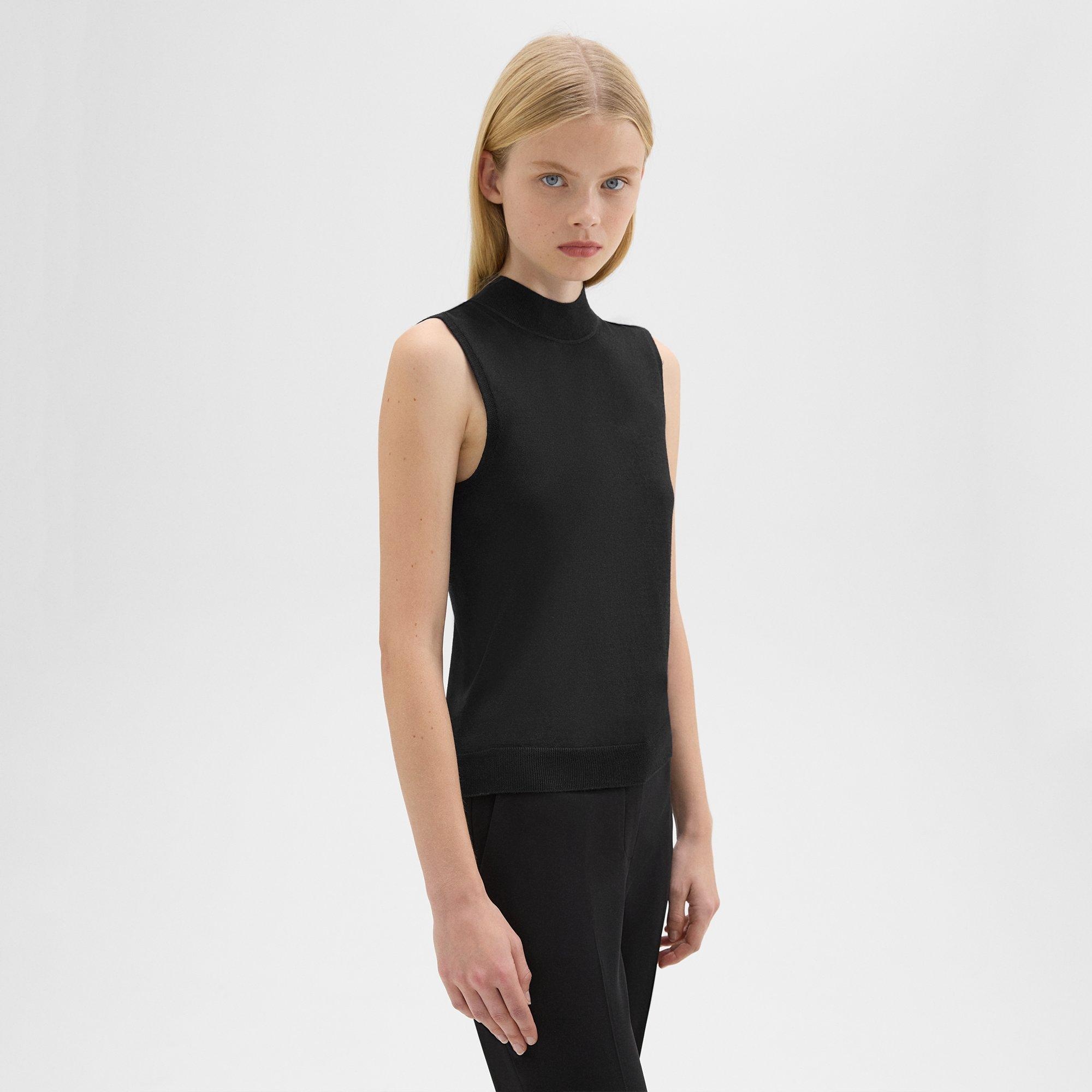 Mock Neck Sweater Shell in Regal Wool - 3