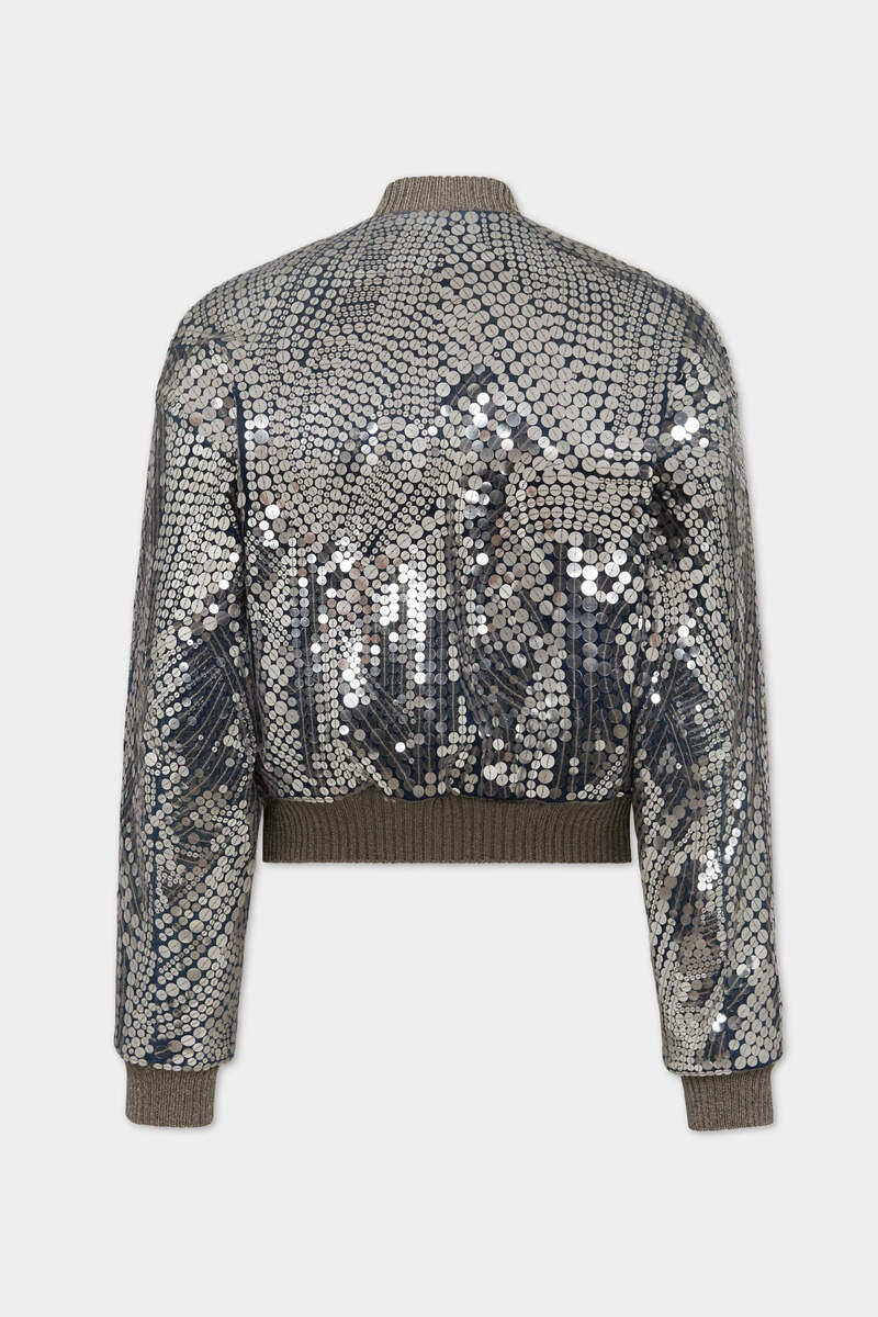 DSQUARED2 SILVER SUPERNOVA 80'S BOMBER JACKET outlook