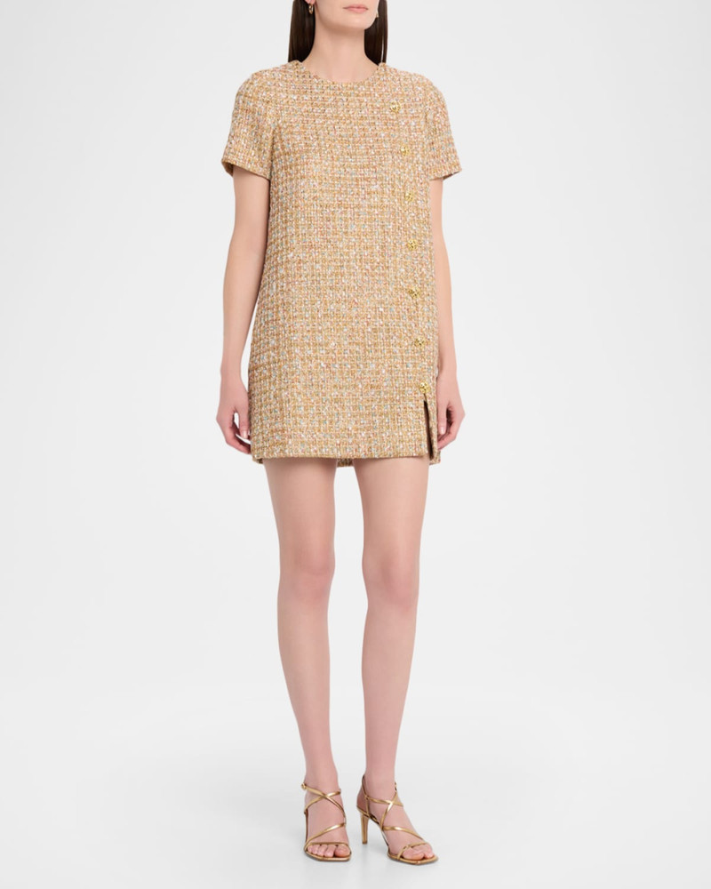 MESTIZA NEW YORK Isolde Metallic Tweed Mini Dress outlook