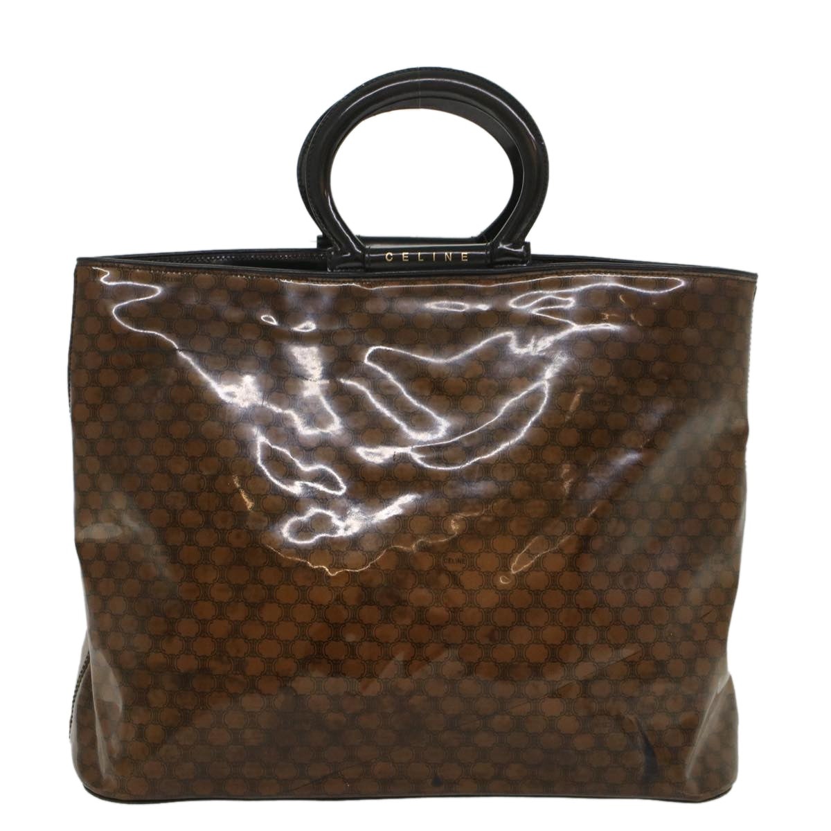 CELINE Macadam Canvas Hand Bag Enamel Brown - 13