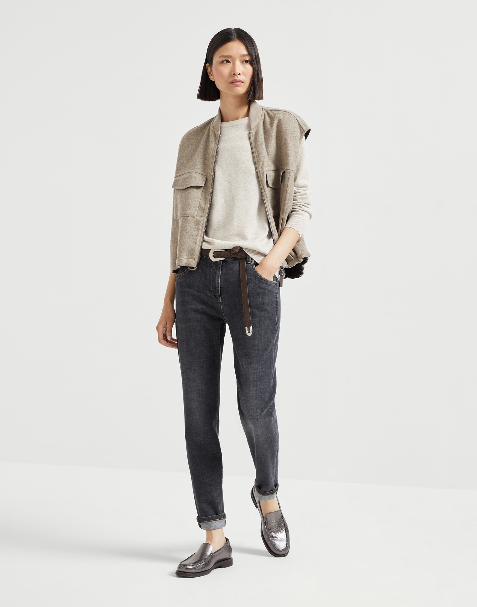Cashmere sweater with monili - 5