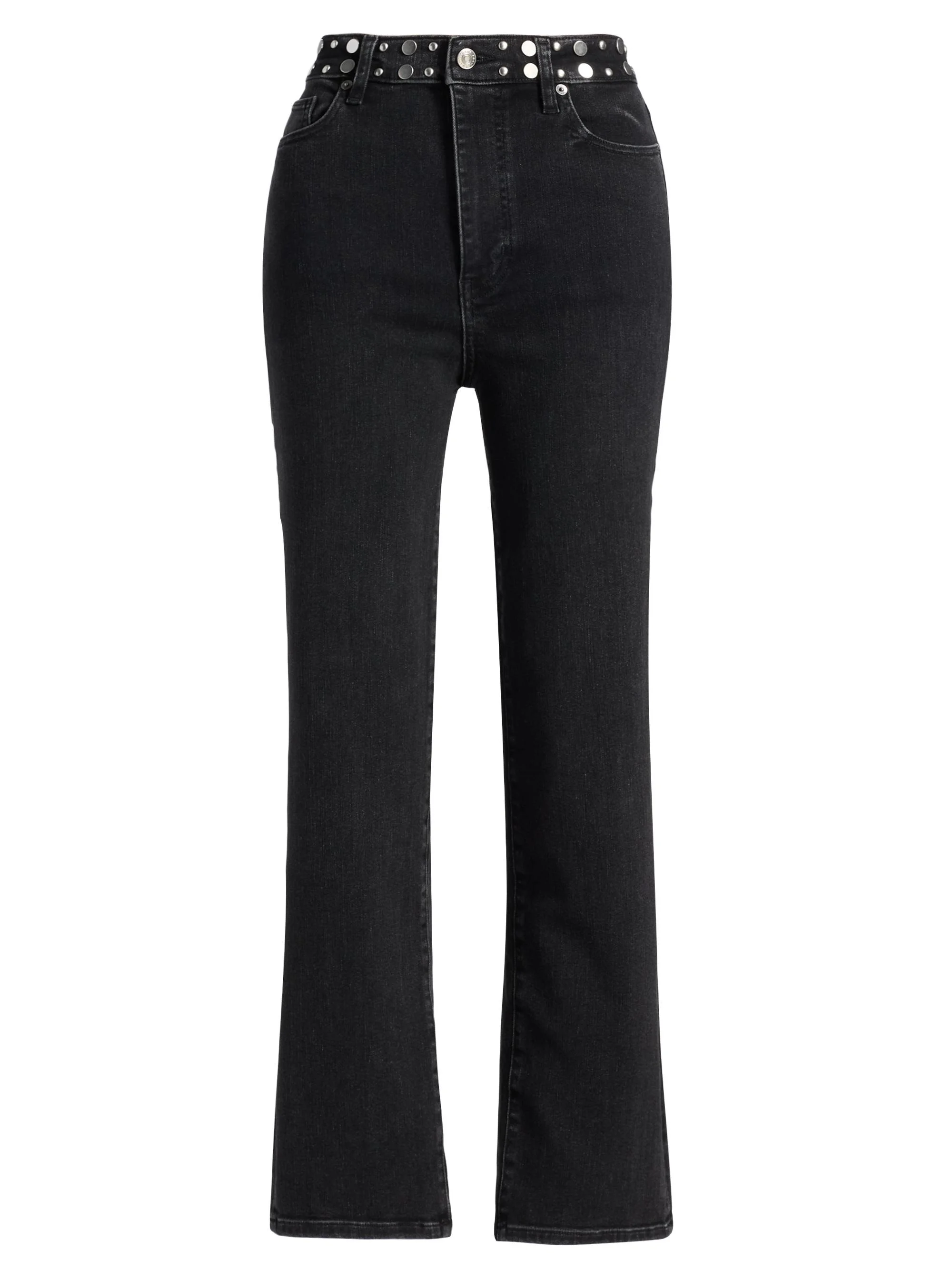 Women's Le Sleek Studded Stretch Straight-Leg Jeans - Meteor - 1