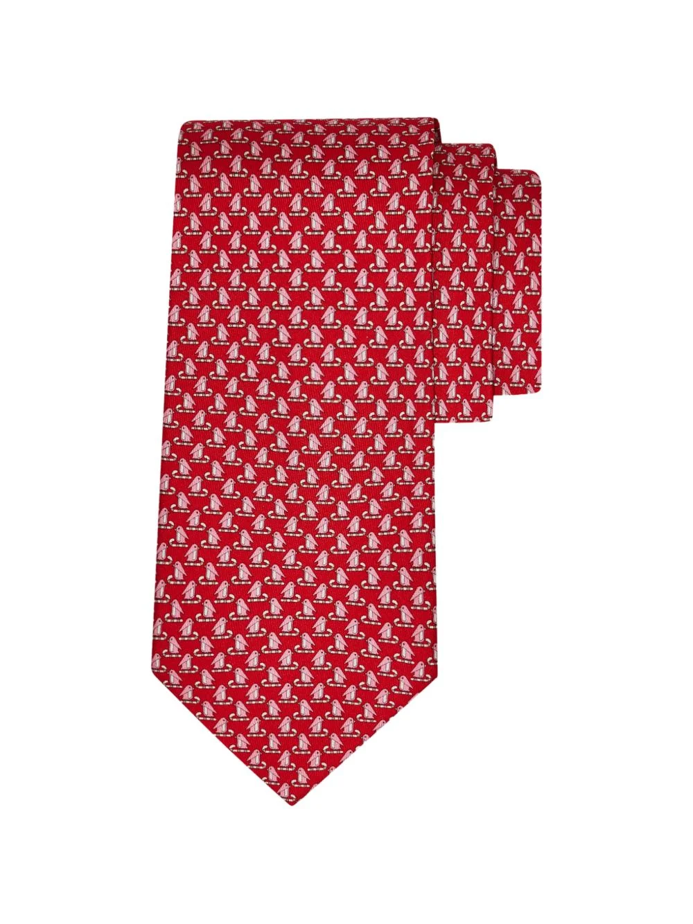 Penguin print silk tie - 1
