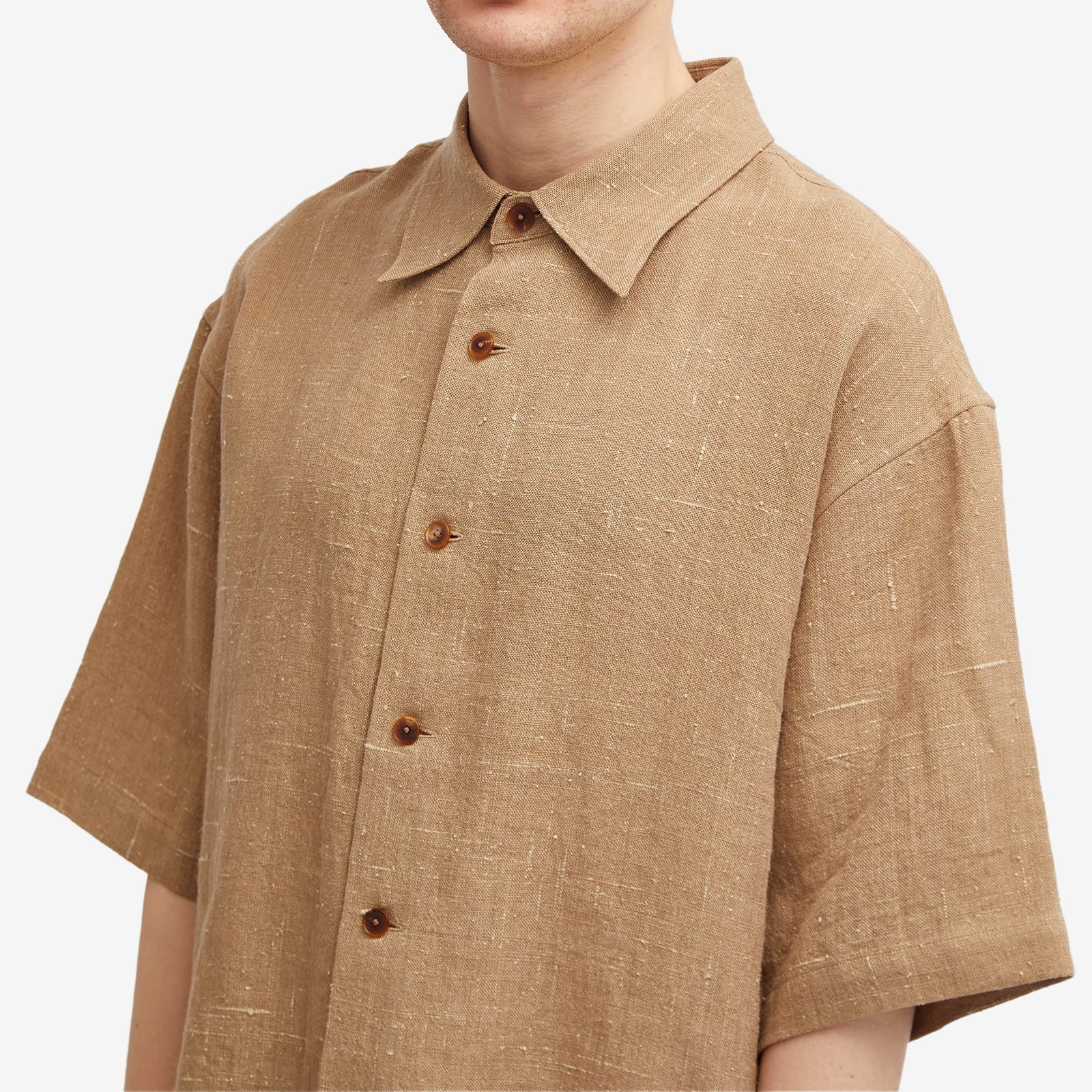 Auralee Linen Silk Short Sleeve Shirt - 5