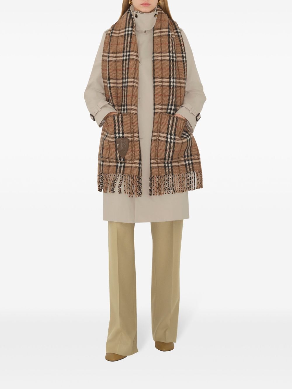checked reversible scarf - 2