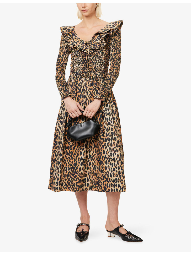 DAMSON MADDER. Harper Shirred Cotton Midi Dress outlook