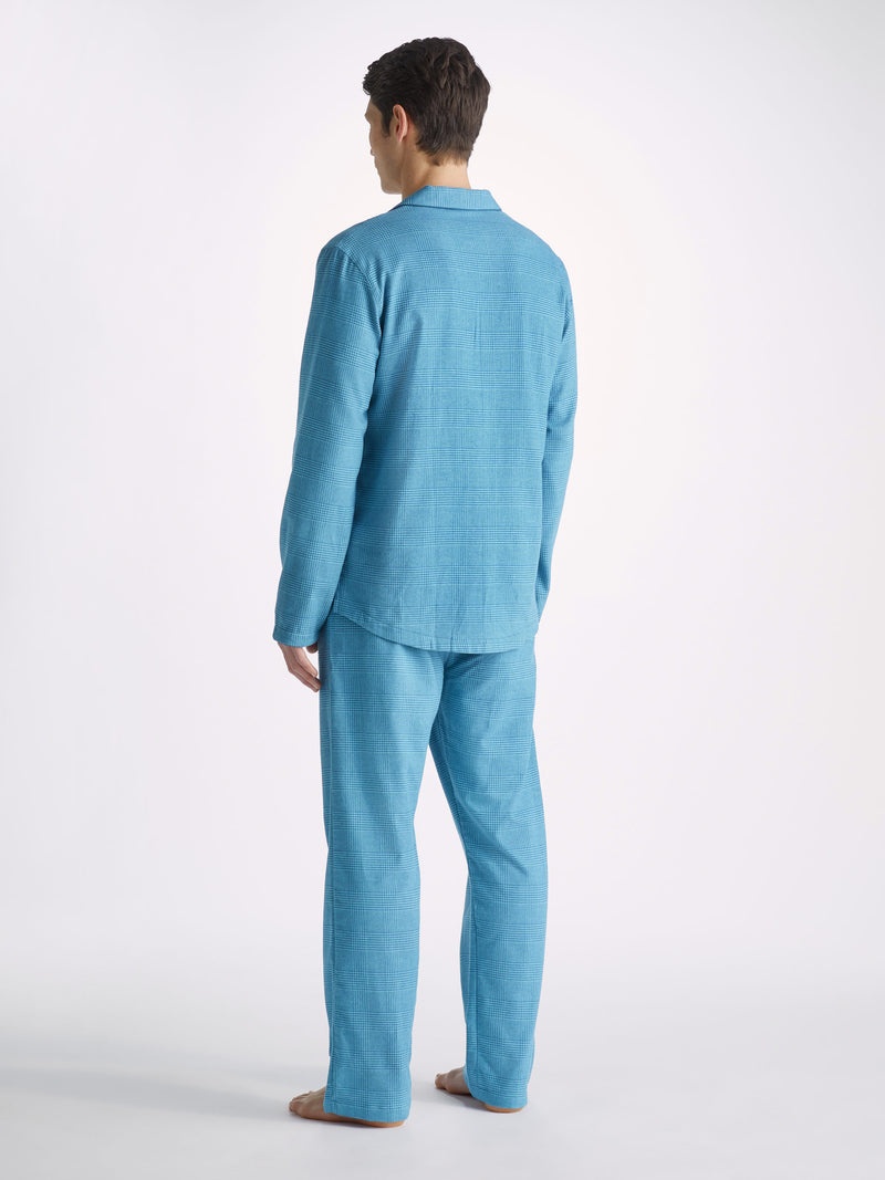 Men's Modern Fit Pyjamas Kelburn 34 Brushed Cotton Blue - 4