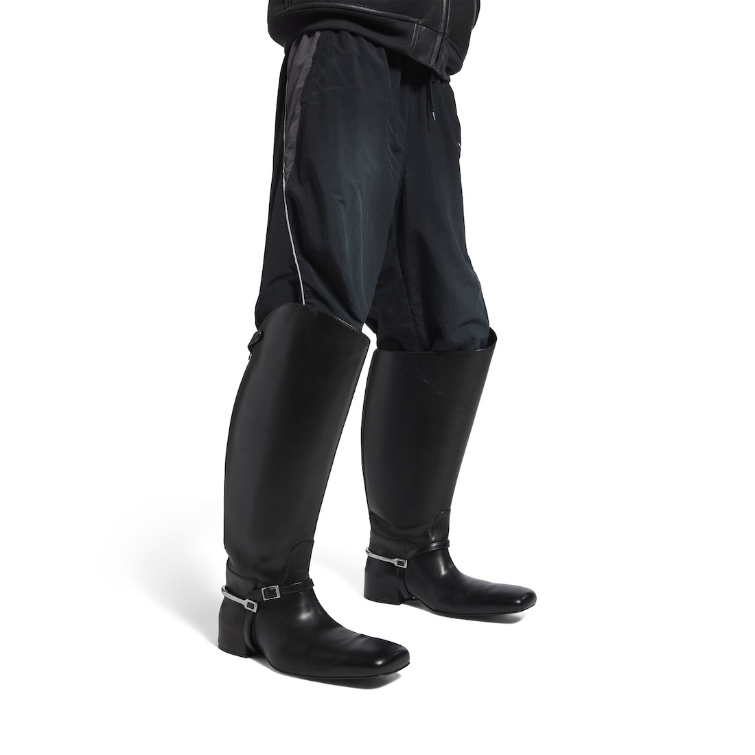 Men's Excavator Riding Boot in Black/silver - 9