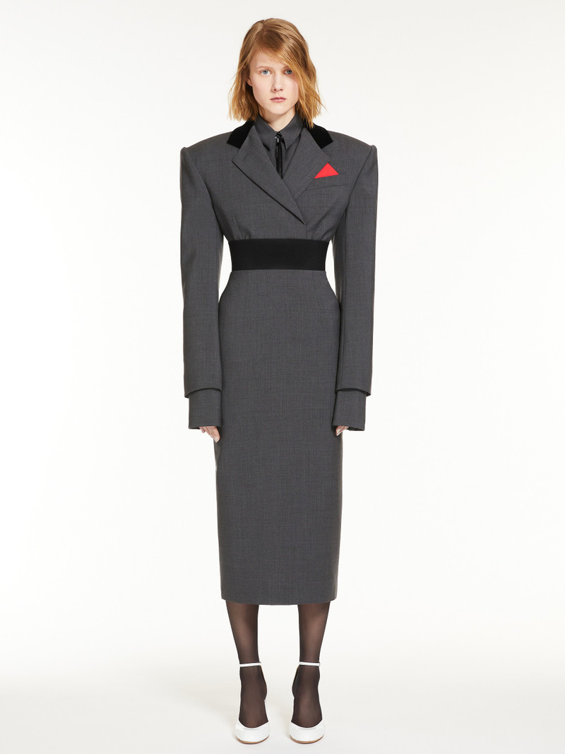 Sportmax MAPPA Oversized stretch wool shirt outlook