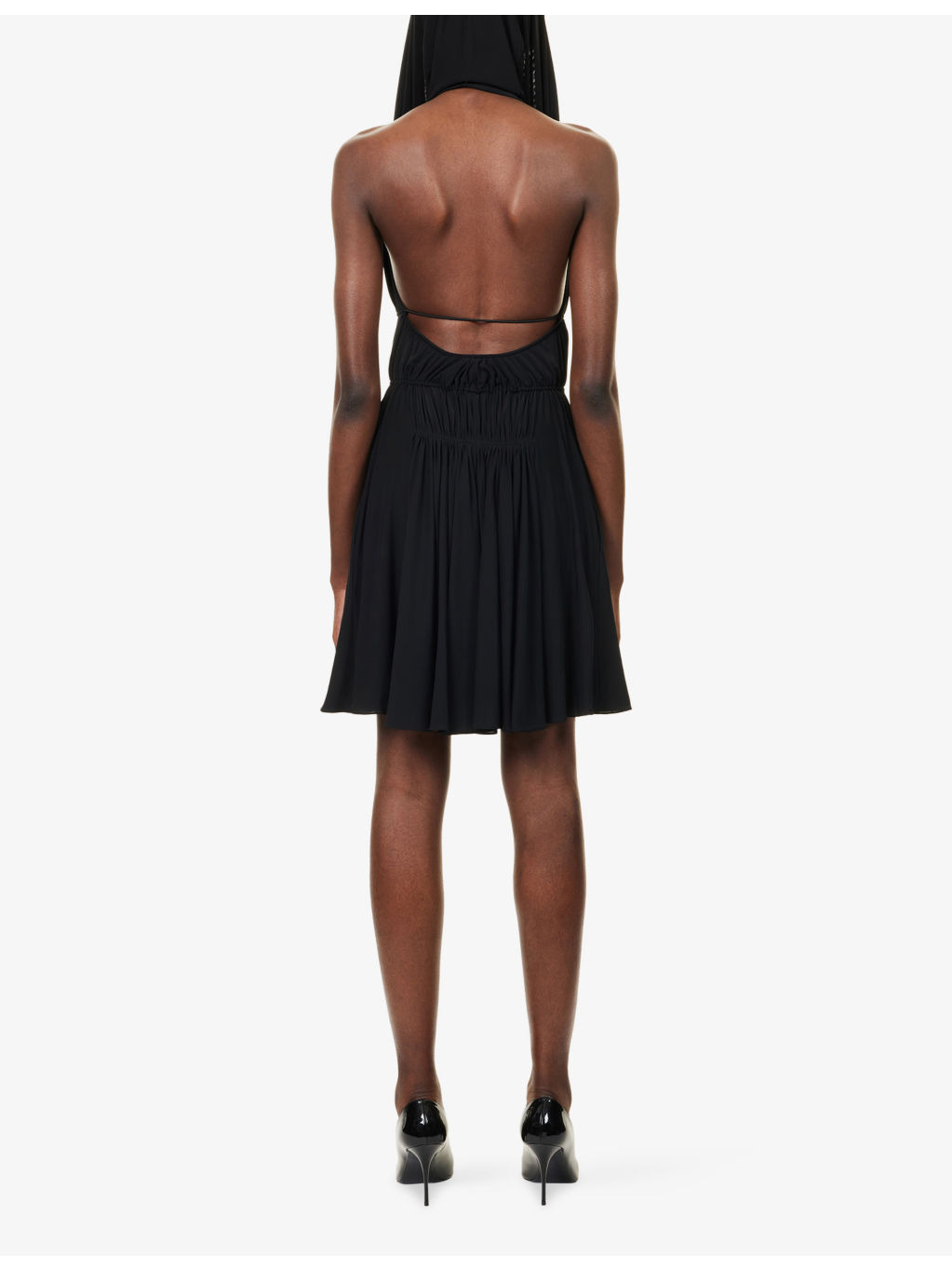 Short-Sleeve Hooded Chiffon Mini Dress - 4