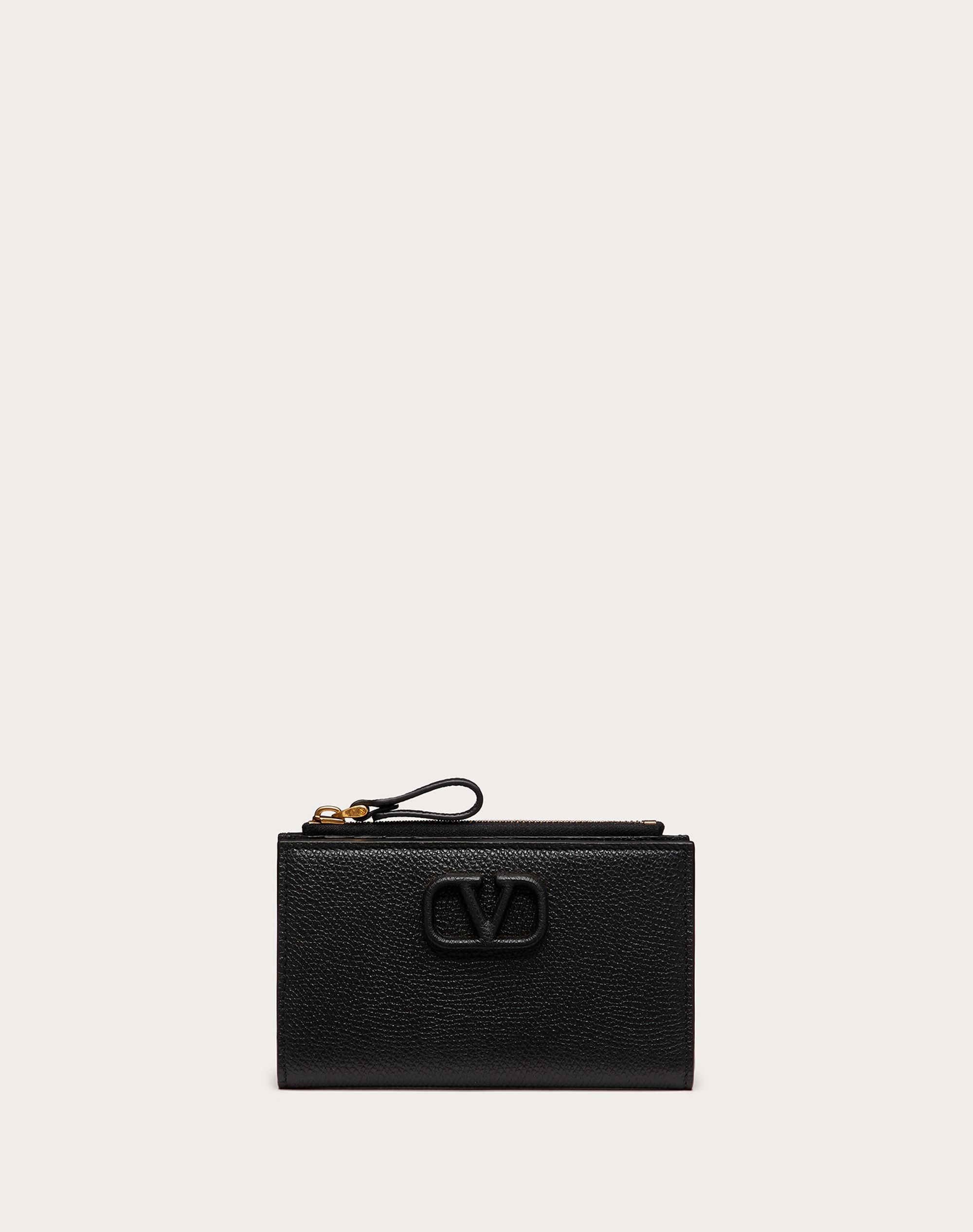 VLOGO SIGNATURE GRAINY CALFSKIN CARDHOLDER WTH ZIPPER - 6