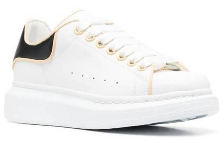 (WMNS) Alexander McQueen Oversized Leather Sneakers 'White Black' 733003WHJE58808 - 2