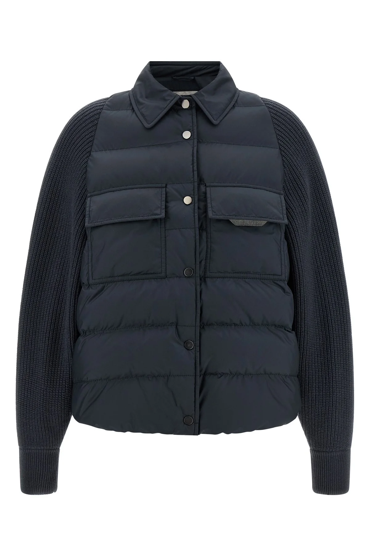 'Shiny Flap Detail' Down Jacket - 1