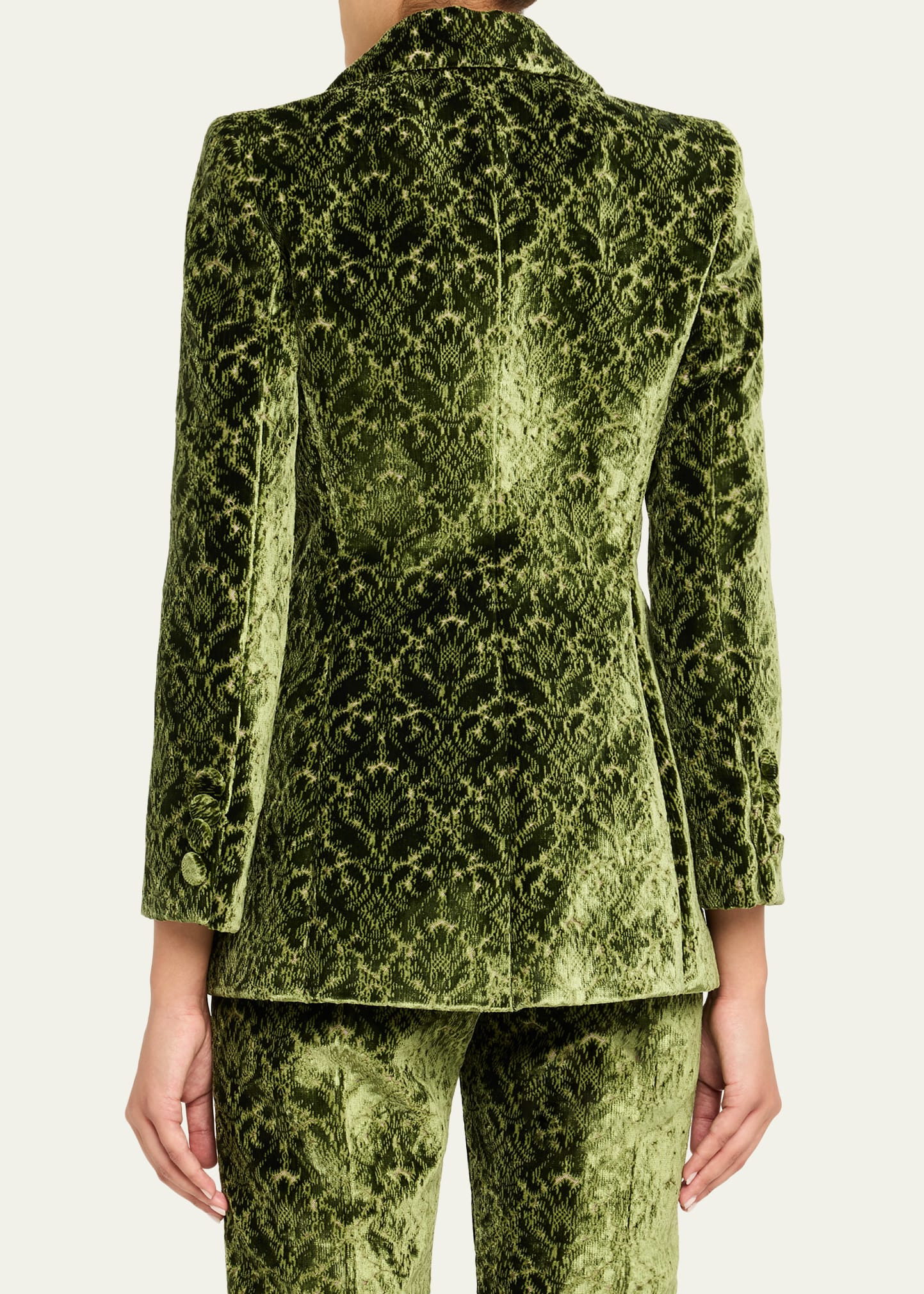 Virginia Baroque Velvet Double-Breasted Jacket - 3