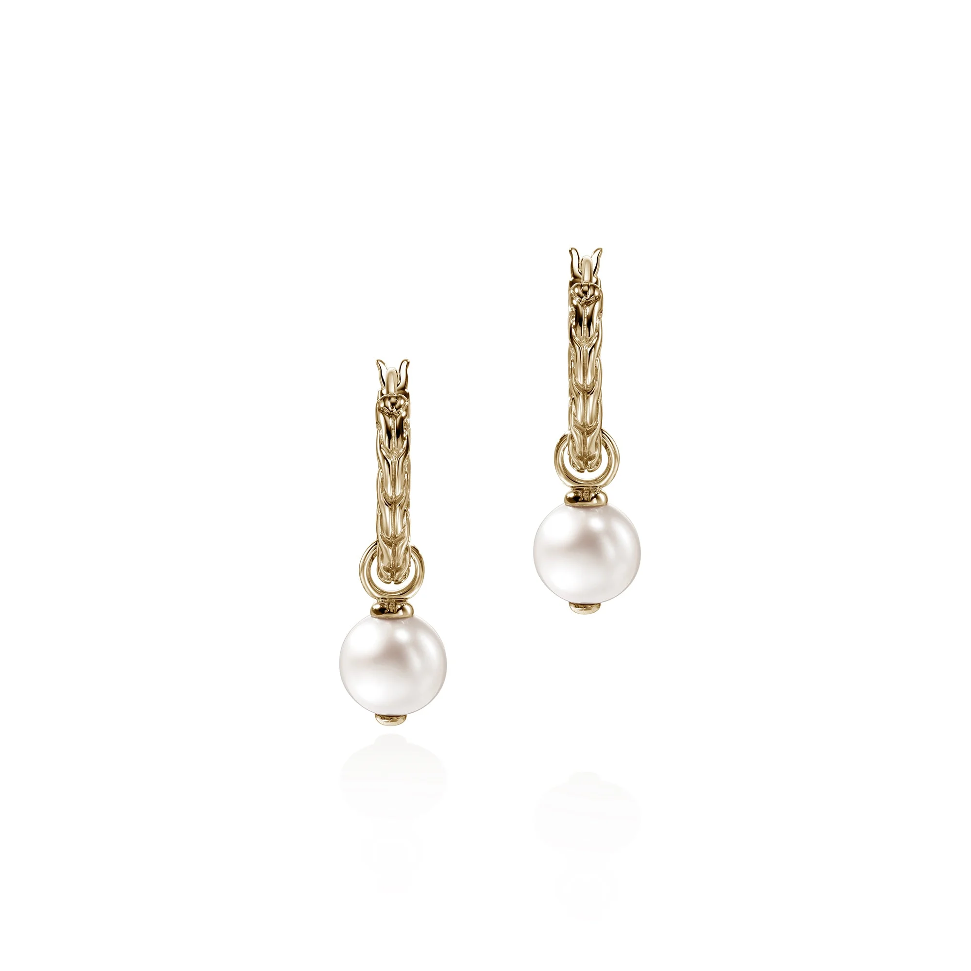 JH Essential Pearl Hoop Earring, Gold, 16MM - 1