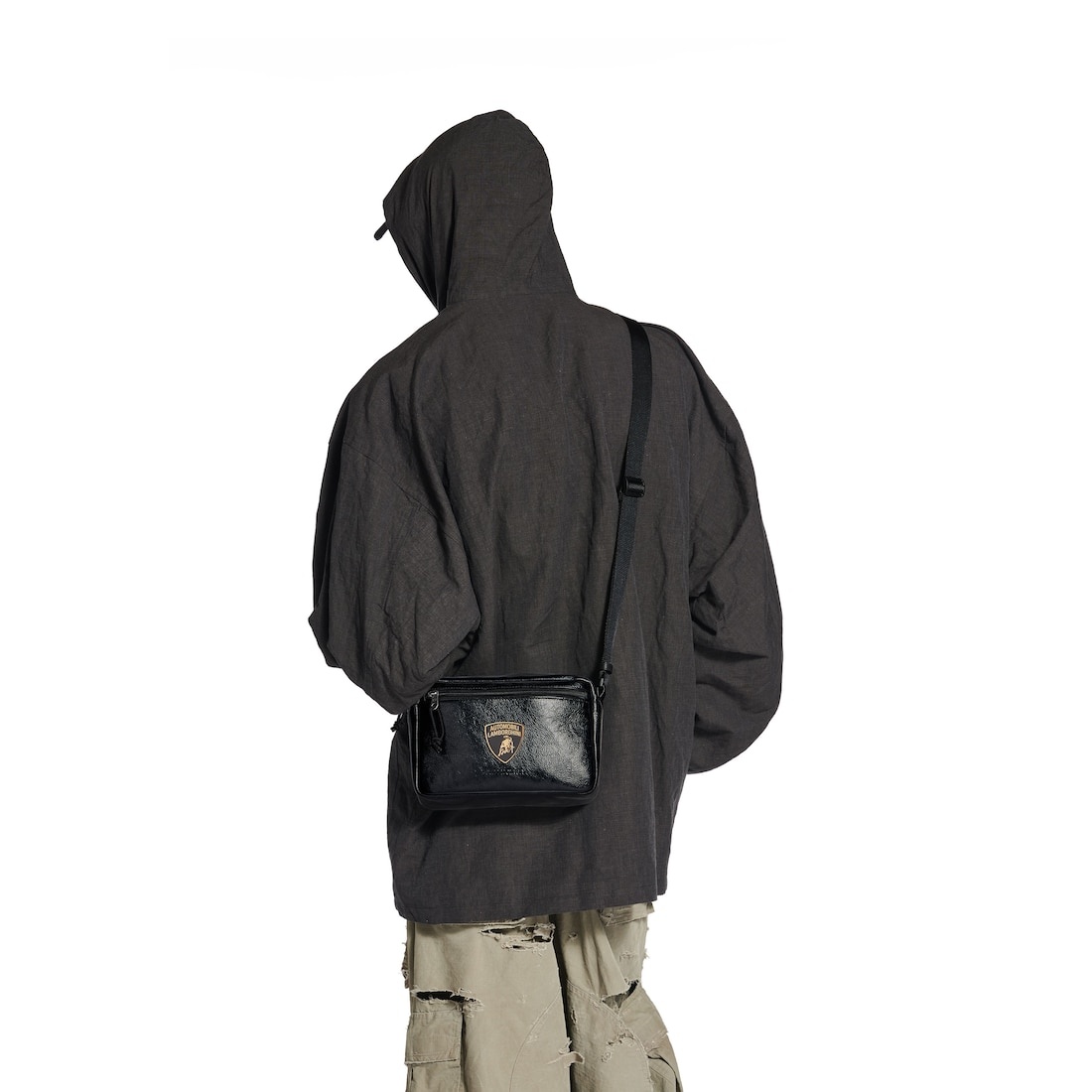 Men's Balenciaga | Automobili Lamborghini Explorer Shoulder Bag  in Black - 7
