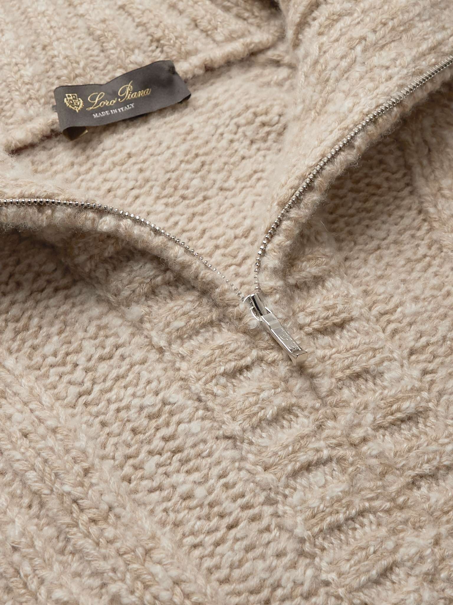 Cable-Knit Cashmere Half-Zip Sweater - 5