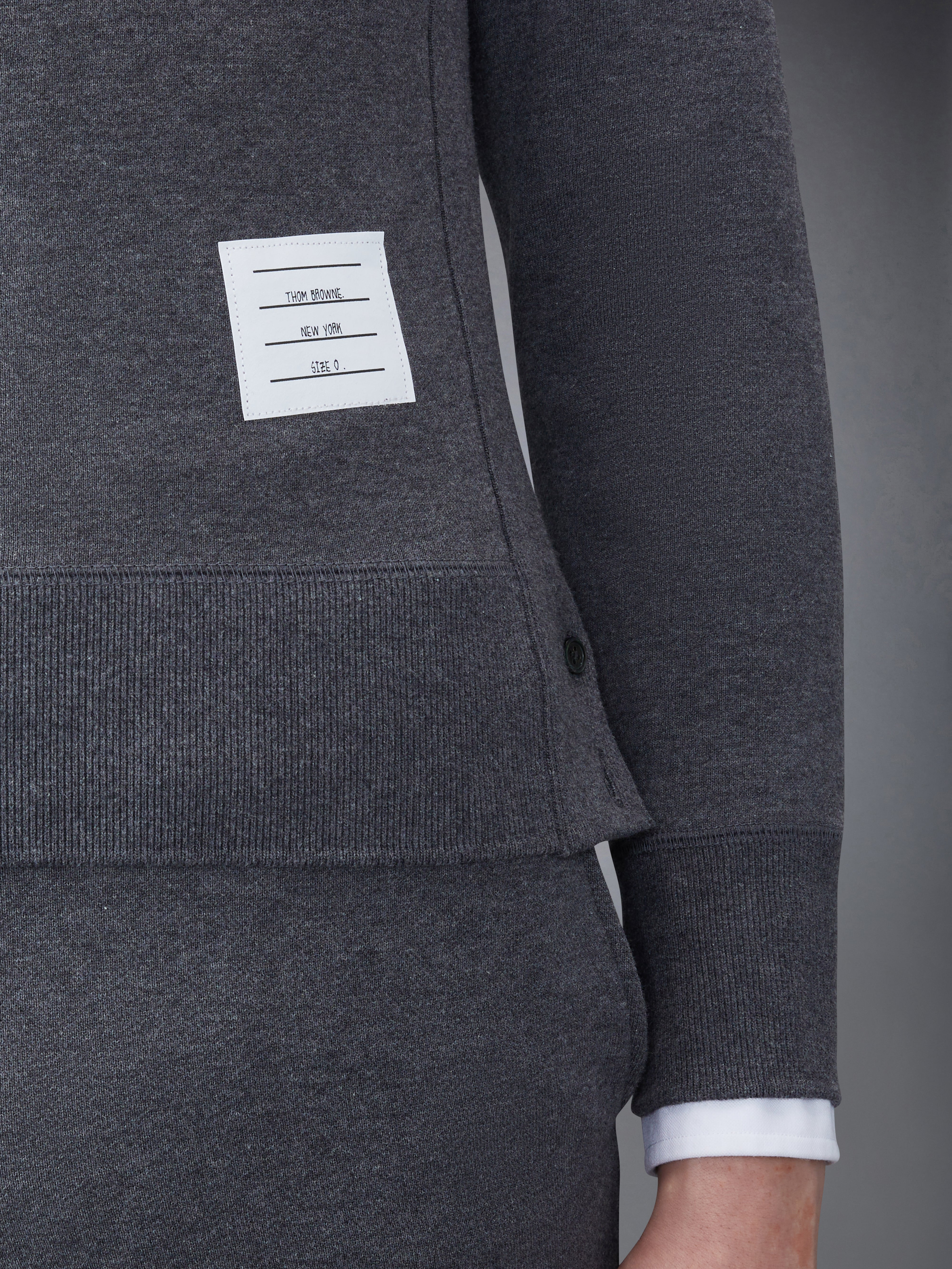 Dark Grey Loopback Jersey Knit 4-bar Crew Neck Sweatshirt - 5