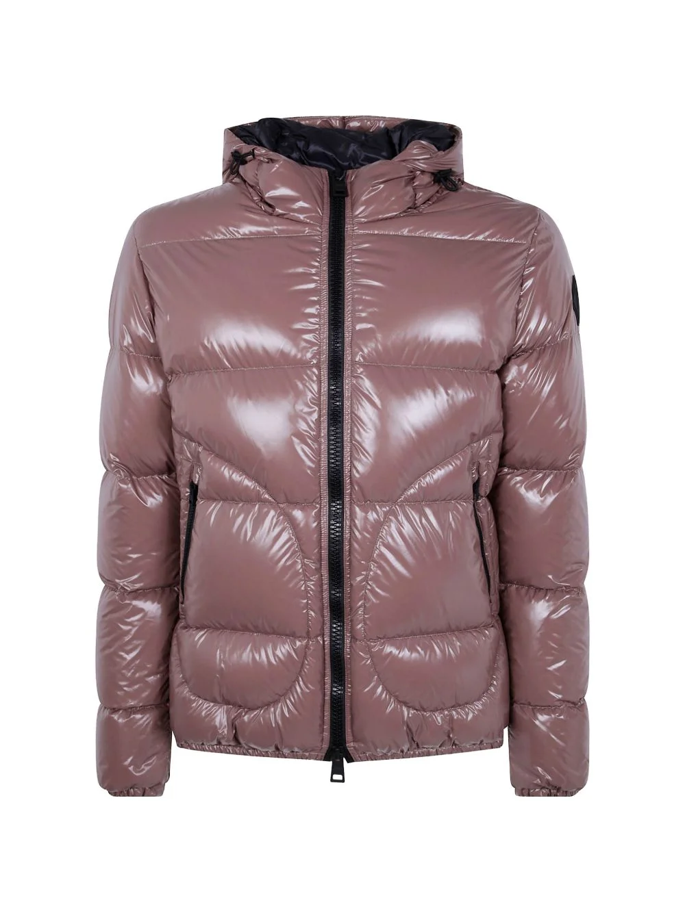 gloss-finish padded coat - 1
