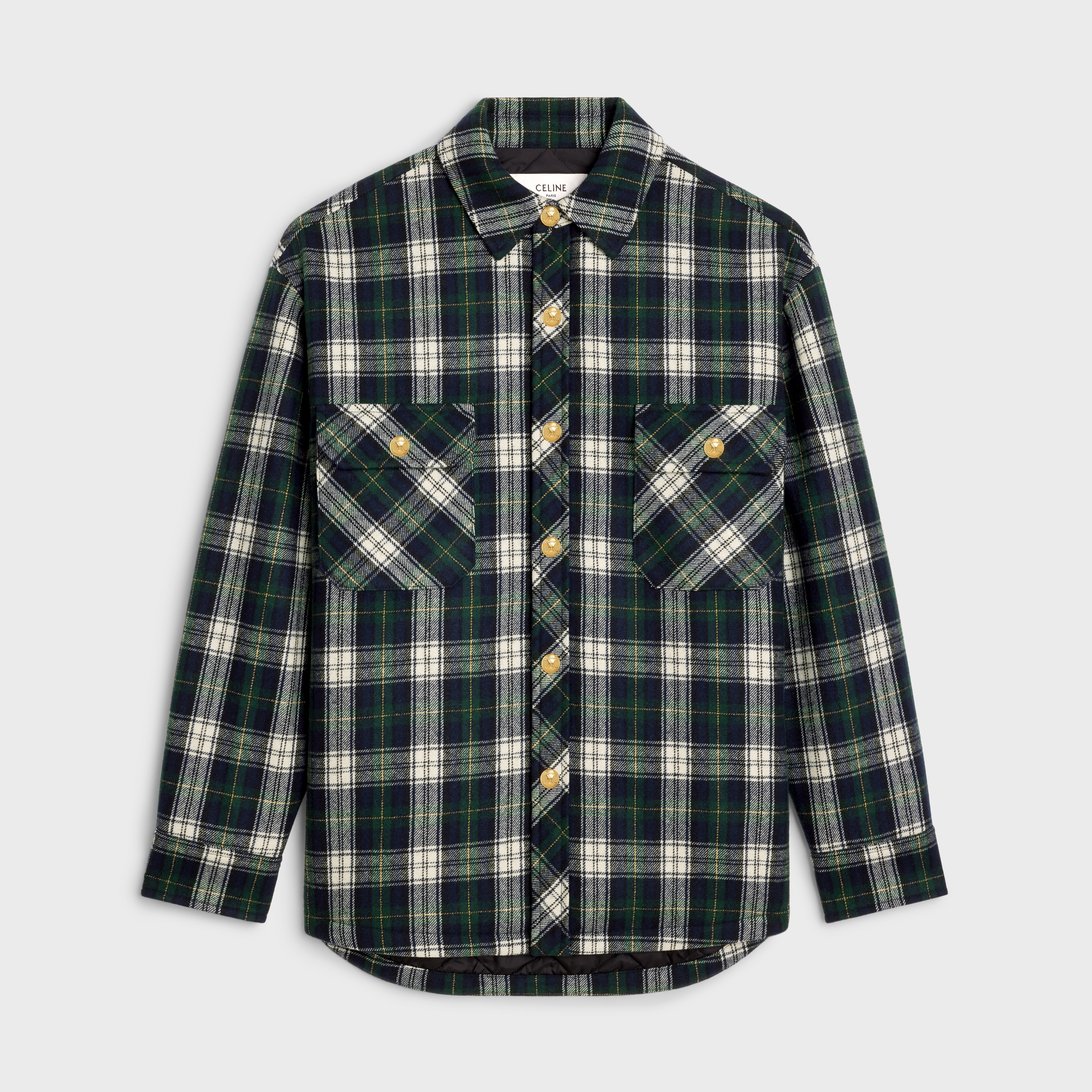 overshirt in tartan cashmere - 1