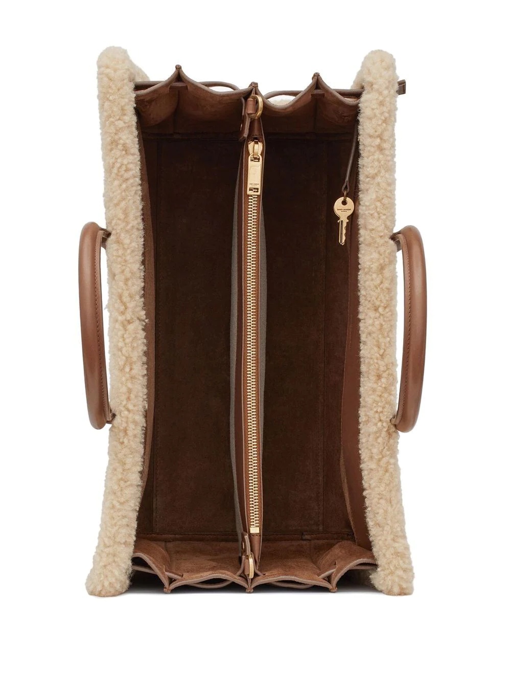 Sac du Jour shearling-trim tote bag - 4