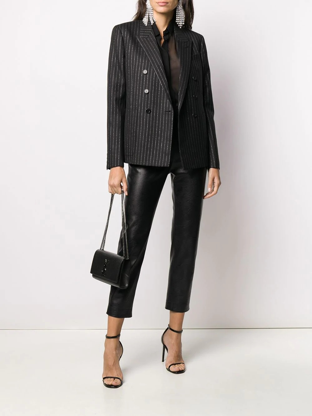 pinstriped double-breasted blazer - 2