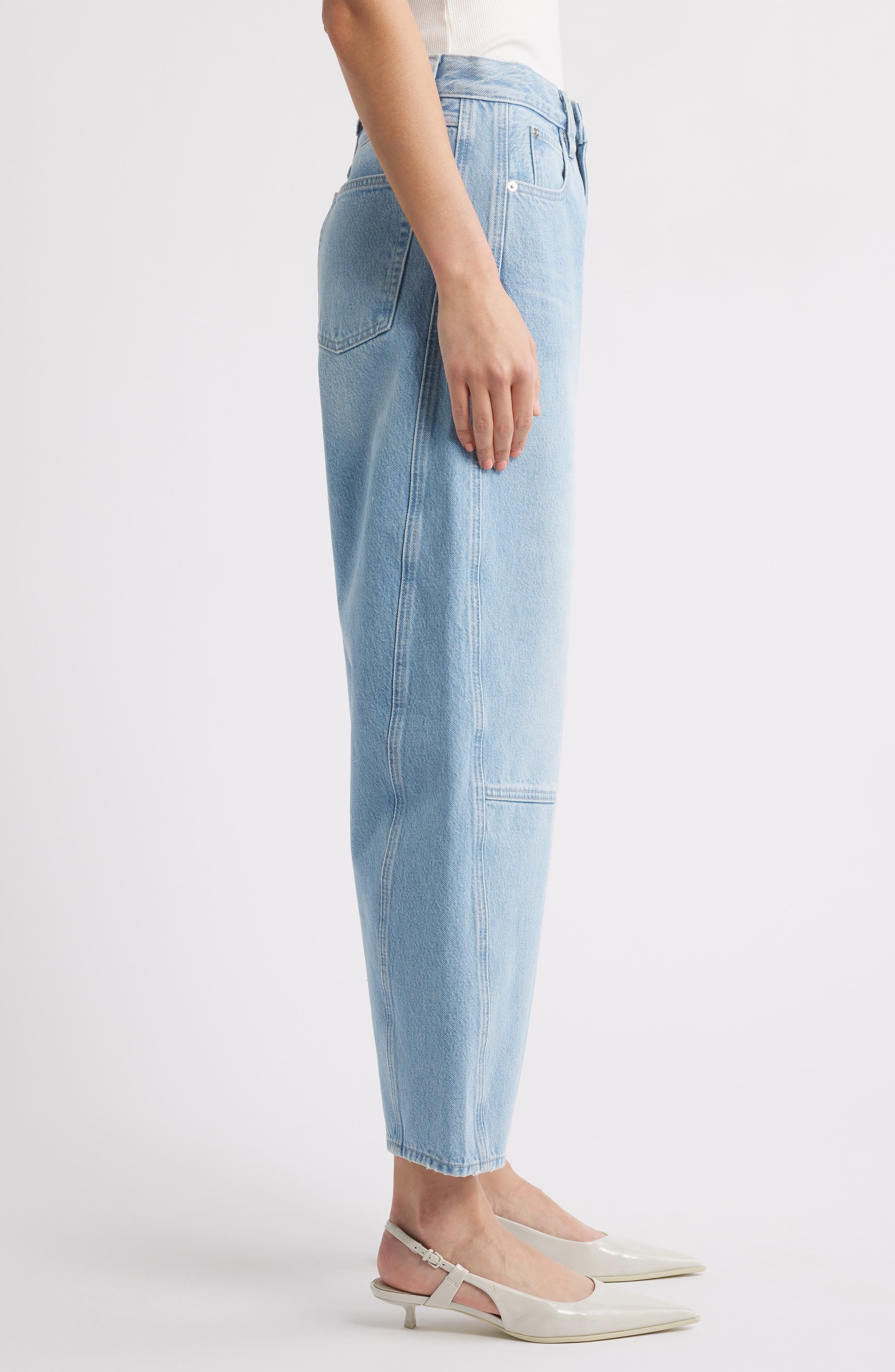 FRAME The Twisted High Waist Ankle Barrel Jeans in Never at Nordstrom - 3