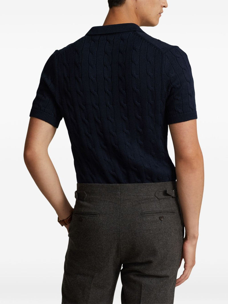 cable-knit polo shirt 4