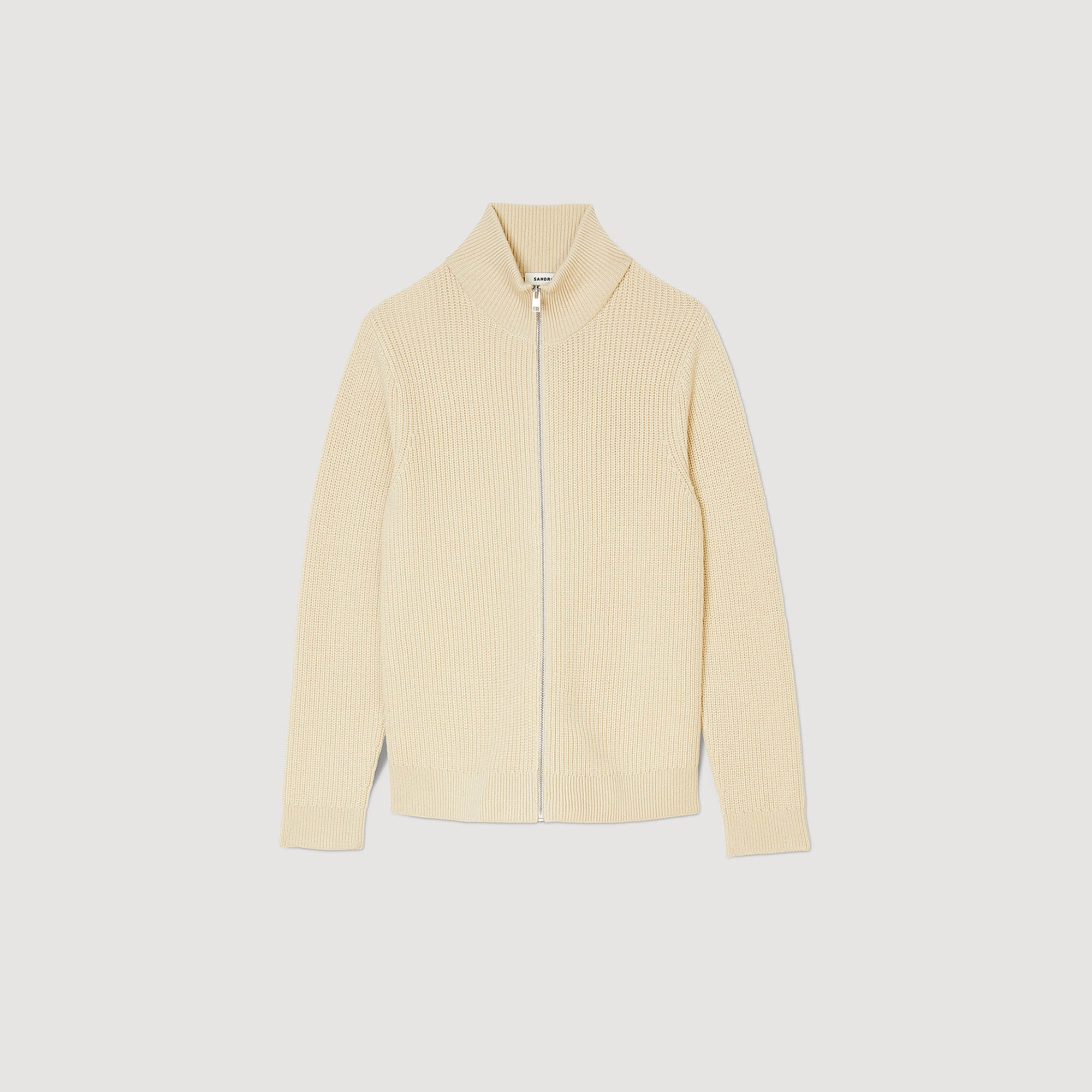 KNITTED ZIP-UP CARDIGAN - 1