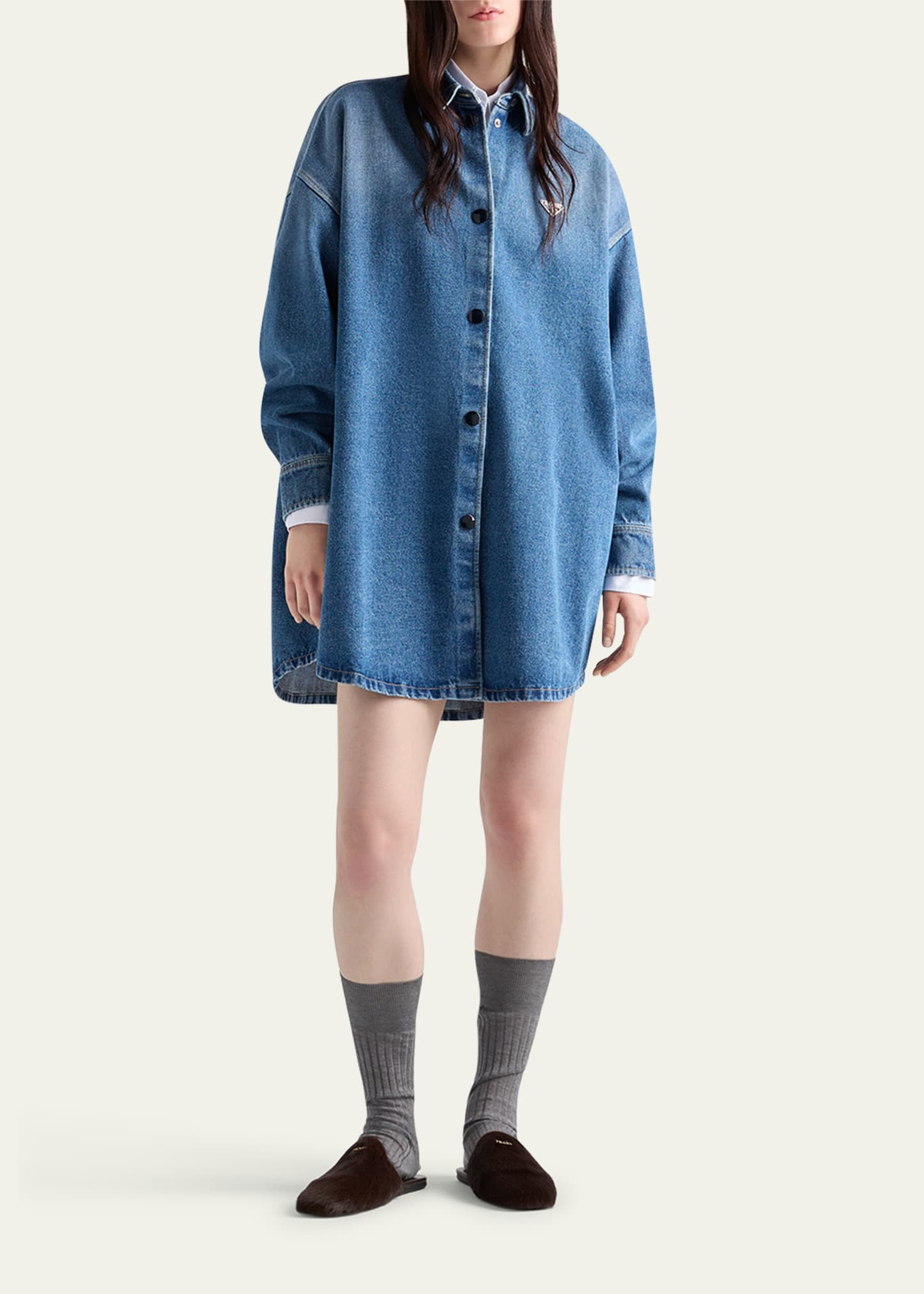 Denim Oversized Shirt - 2