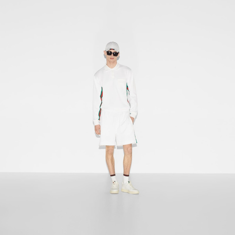 GUCCI Nylon and cotton short with Web outlook