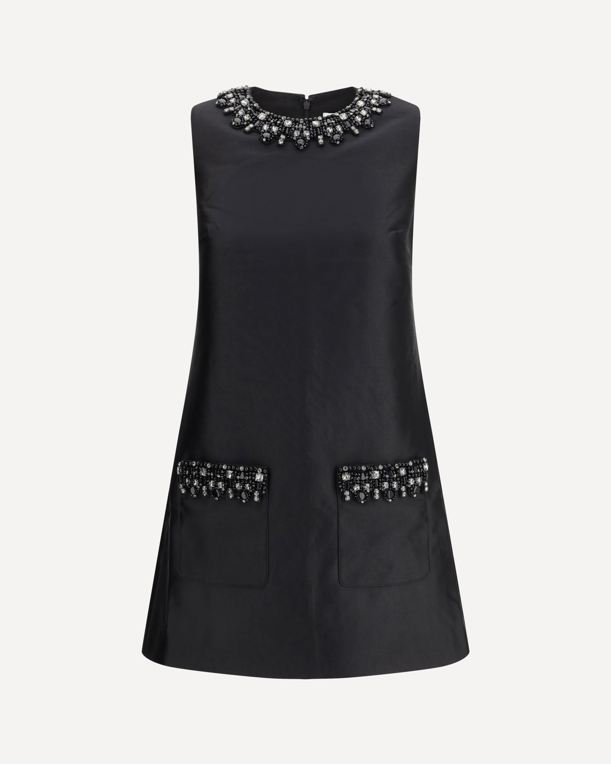 Taffeta embellished trim short Dress - 1